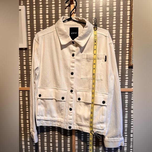 Atwyld White Denim Jacket Size Medium - Picture 9 of 10